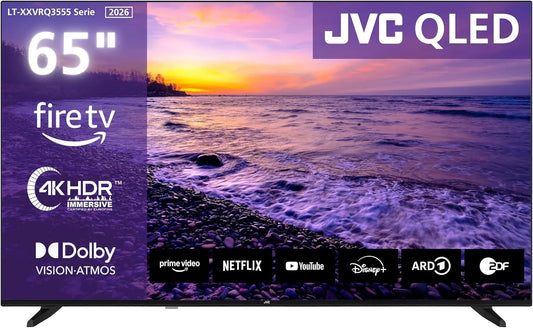 JVC LT-65VRQ3555, Smart-tv, LT- QLED TV 65 tommer Fire TV 4K UHD opløsning Smart TV, Sort, 65V, QLED, 4K, 164 cm