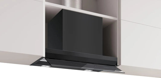 Bosch DBB67DP60, Emhætter, Serie 6, Integreret Design Hood, 60 cm, Klart glas Trykt sort, Matter Sort, 20 kg, 10 kg, 3 W