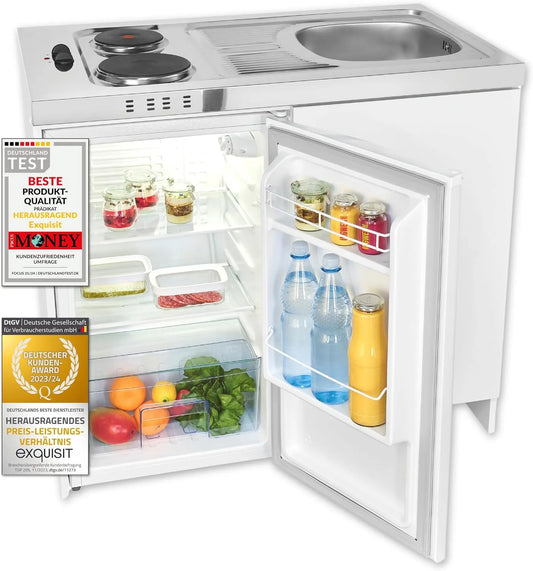Exquisit KK1085, Mini-køkkener, Udsøgt mini køkken Pantry hvid, 76 l, 41 dB, 0 x 100, 0 x 55