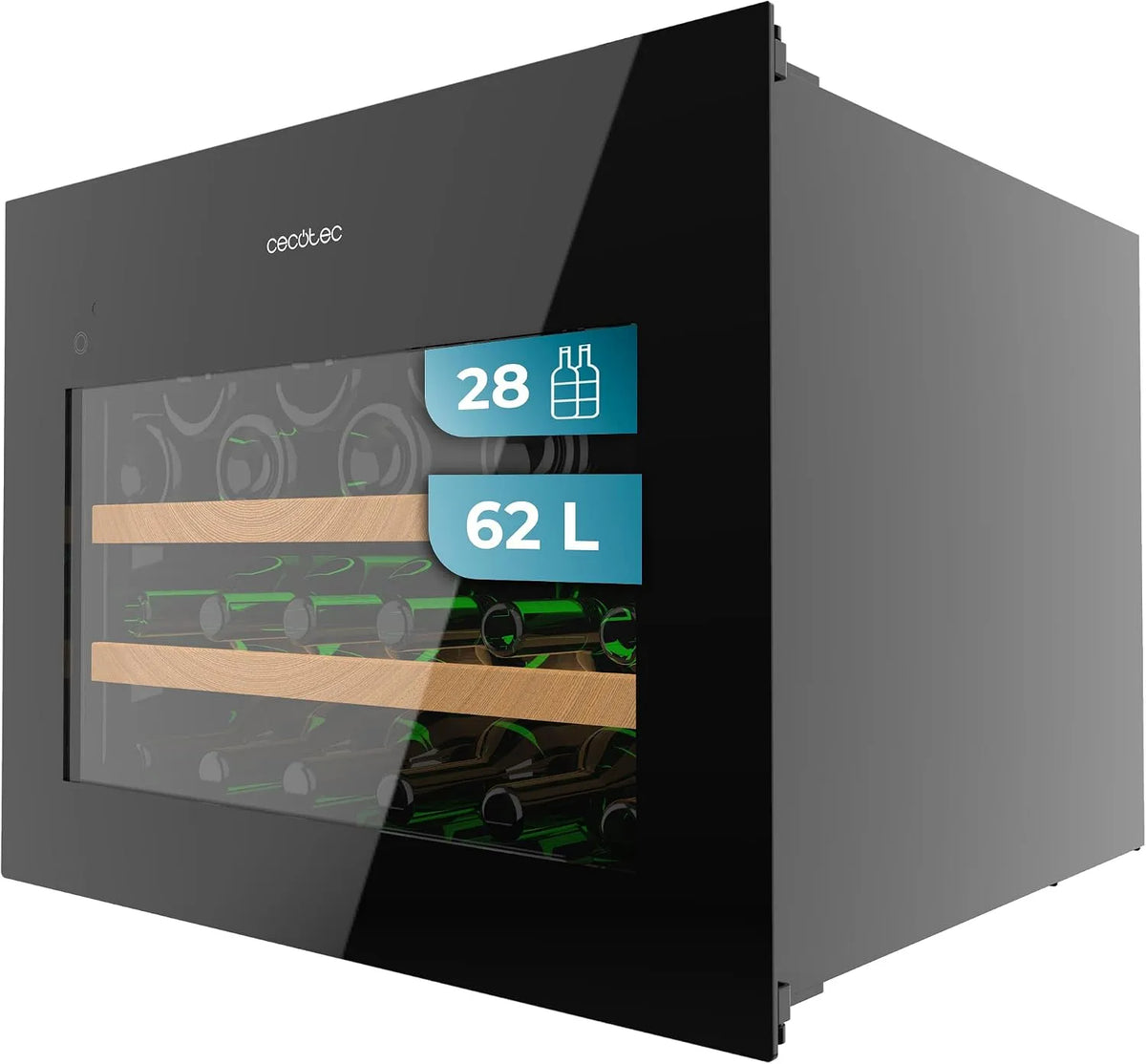 Cecotec, Indbyggede vinkøleskabe, Building-in Vin Køleskab 28 Flasker Bolero Grandsommelier Bi 28000 Touch sort, Sort