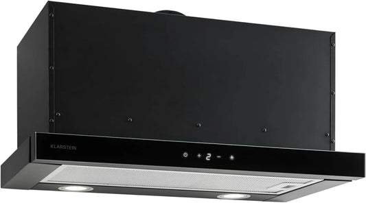 Klarstein 610m3, Underbyggede emhætter, Clearstein Vinea område hætte - Flad skærm område hætte, understruktur område, Sort, 60 cm, 240 V, 60 Hz