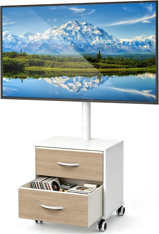 5Rcom, Stativfødder, Wheeled hvid TV stand til 32- 60 Zol LED / LCD / OLID / Plasma / Flash TV, Sort, 40 kg, 100x100, 400x400mm, 400x400