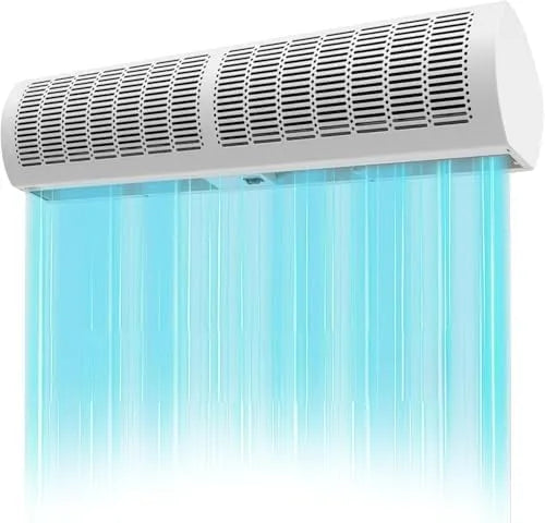 Generisch 2-Gang-Windsteuerung 2-hastighed, Vægtlodder, Vandmonteret luftforhæng til dør, kommerciel indendørs ventilator med stille, Sort, 80W