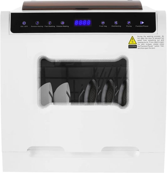 Kazafa 0.58kWh, Bordopvaskemaskiner, Opvaskemaskine Miniopvaskemaskine Kompakt Hvid Bordopvaskemaskine med 360 °, Hvid, 0.58kW, 360 g, 5 l