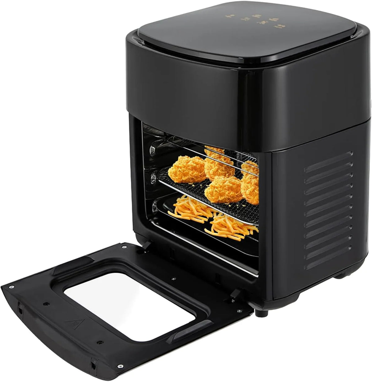 PINYELIN, Airfryere, 1400W Airfrier hot air friturekoger, 15L Smart Airfrier Herd Air friturekoger med, Sort / sølv, 1400W, 15L, 12, 5 l, 220V