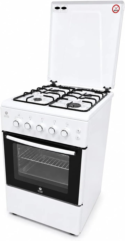 Gasline SHGG5060UW, Komfurer, Gasledning Gaskomfur med gasovn og grill, cirkulerende luft, hvid, LPG, naturgas, 2 kW, 1, 4 kW, 50 l