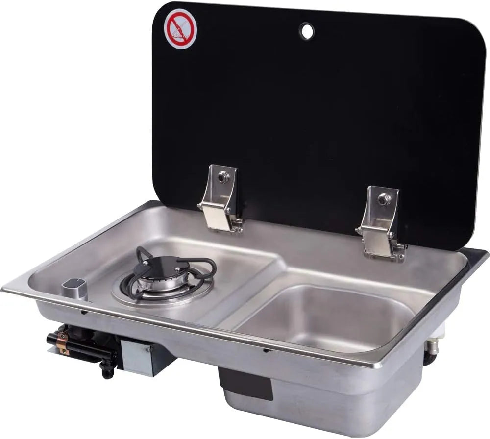 LIANDU-US GR-903, Kogeapparater, Gas Camping Kocher Brenner Boat Caravan RV Camper LPG Gasherd Kochfeld og Sink, Sort, 903 G, 0, 4 cm, 5 x 50