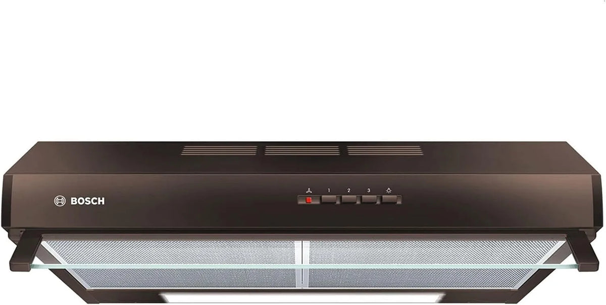Bosch DUL63CC40, Underbyggede emhætter, serie 4 understrukturhætte, 60 cm bred, cirkulerende og udstødning luft, LED, Brun, 60 cm, 15 x 60 x 48