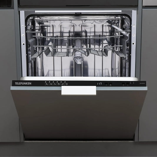 TELEFUNKEN GEV6012D, Opvaskemaskiner, 60 cm, opvaskemaskine 60 cm fuldt integrerbar 12 meterlofter, Sølv, 12 G, 5 cm, 0, 824 kW