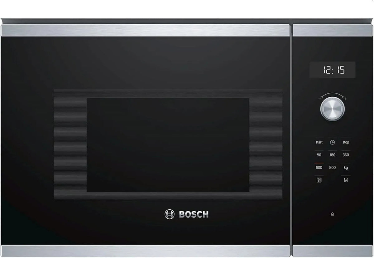 Bosch BFL524MS0, Solo-mikrobølgeovne, 5cm serie 6 bygget i mikroovn, 38 x 60 cm, 800 W, drejelig 25, 5 cm, dørstop til, Sølv