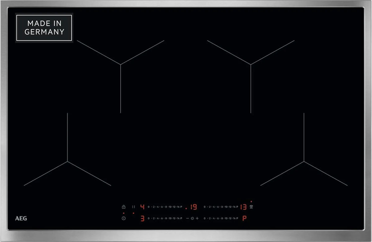 AEG TO84IA0FXB, Kogeplader, induktion hob autark 80cm - Lavet i Tyskland - 4 Flex Zoner med effekt Function, Sort, 80cm, 12 mm