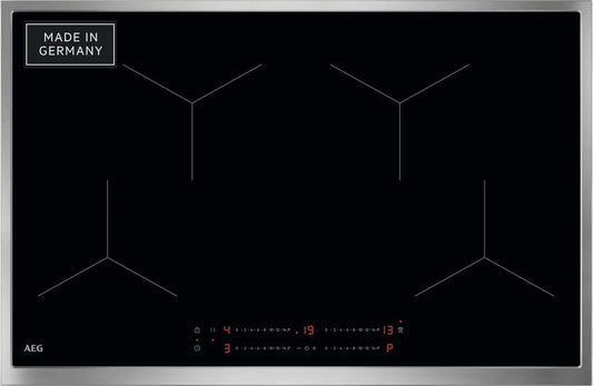 AEG TO84IA0FXB, Kogeplader, induktion hob autark 80cm - Lavet i Tyskland - 4 Flex Zoner med effekt Function, Sort, 80cm, 12 mm