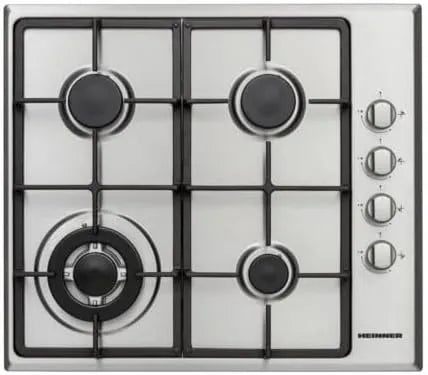 HEINNER HBH-V4IWFSCIX, Elektriske varmekedler, bygget i gas holde- 58 cm, 4 kraftfulde gas brændere, elektrisk tænding, Sølv, 58 cm
