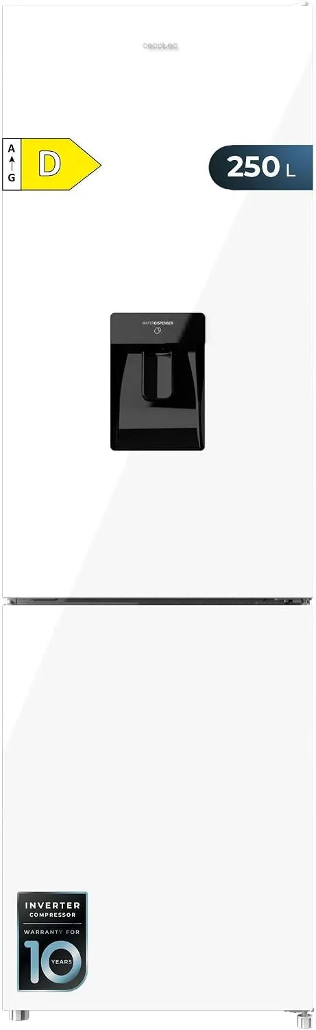 Cecotec, Køle-/fryseskabe, Kombineret kabinet - 250L - Vanddispenser - Bolero Coolmarket Combi 250 WD hvid, Hvid, 250L, 250 W, 54 x 57