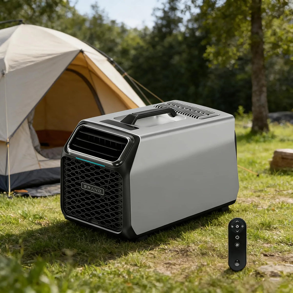 aigahealzhou, Luftkonditioneringsanlæg, 5000 BTU Camping Air Conditioning Portable Air Conditioning med Real Compressor, Grå, 5000 BTU, 240V