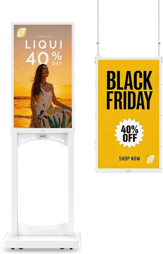 MWE 1000nit, Skærme, Digital Customer Stopper med Rolls, 32 tommer 2K Digital Billboard, Digital, Sort