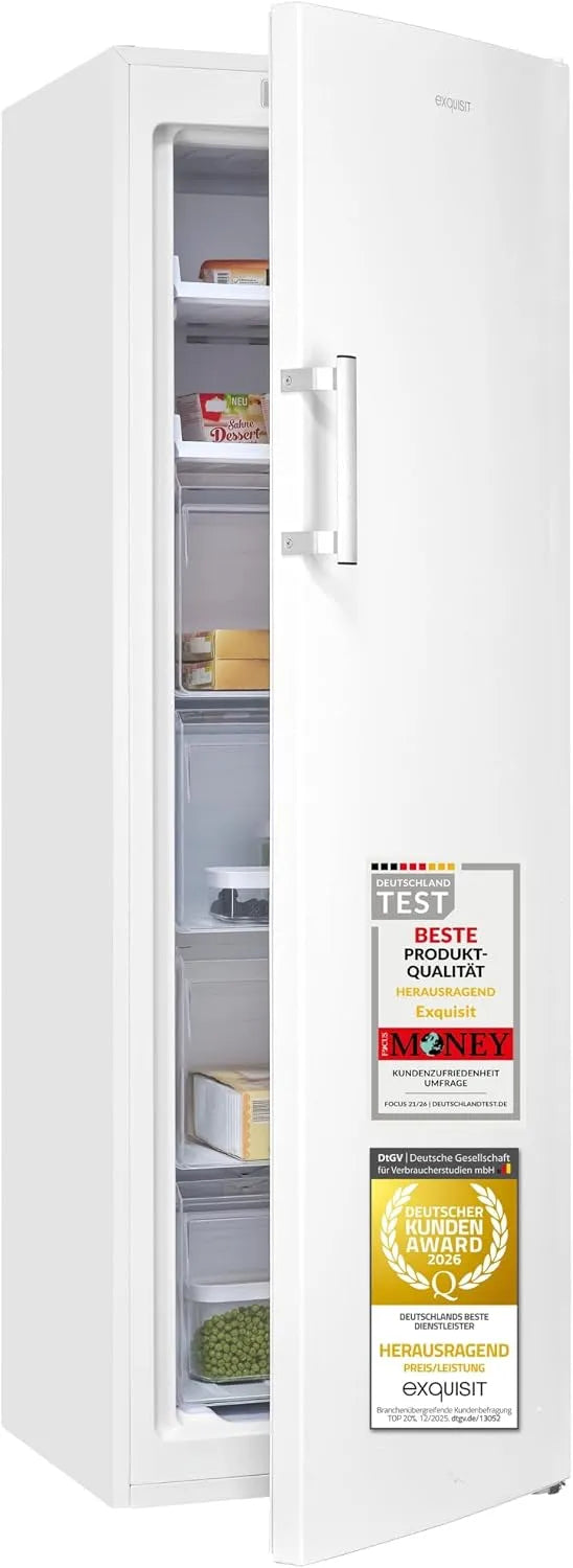 Exquisit, Fryseskabe, Udsøgt Fryser 204 l No Frost, Hvid, 204 l, 39 dB