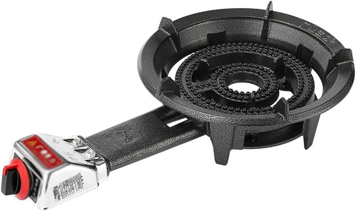 Generisch, Kogeplader, Gas komfur med brænder, flammeout beskyttelse og støbejern gryde ramme, høj, Sort, 10 kW, 2 cm