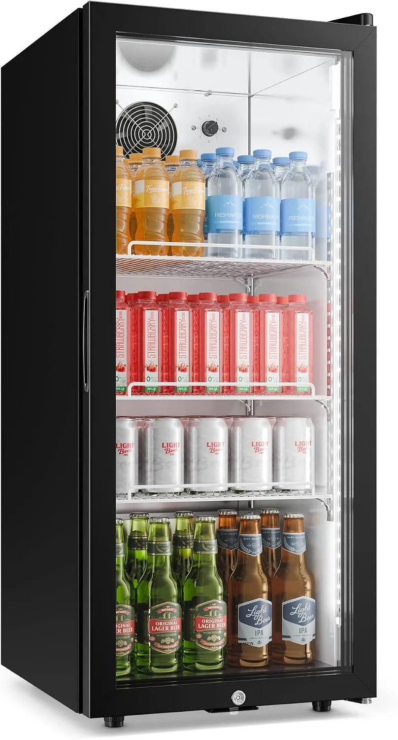 Klarstein, Drikkevarekøleskabe, GrandCooler kommercielle køleskab 137 L - drikkevarer køler, LED belysning (hvid / blå, 137 L, 3 l
