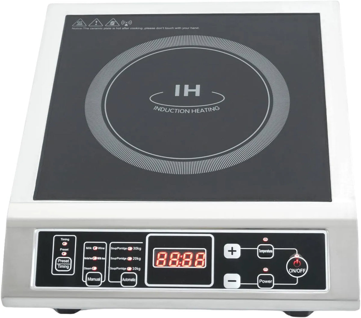 DWIKRYT 0-3H, Kogeplader, Induktionskogeplade, 3500W Professionel Induktionsplade 10 niveauer, Sort, 3500W, 110.2 l, 240V, 60Hz