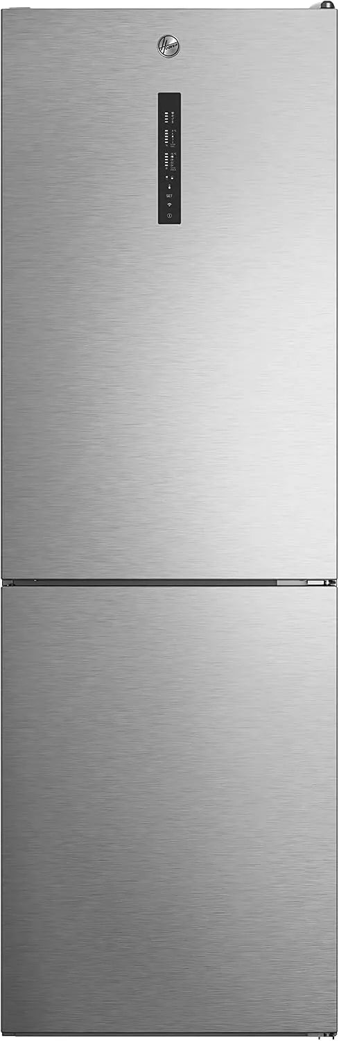 Hoover HOCE7618DX, Køle-/fryseskabe, 2D Cool / Freezer Kombination / Total No Frost / WiFi Connected & Smart hOn- App, Sølv, 204 kW, 222 l