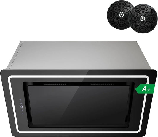 FIREGAS, Væghængte emhætter, installationsklods, sort, 52 cm - 450 m3 / h, energiklasse A +, 9 hastigheder, 52 cm