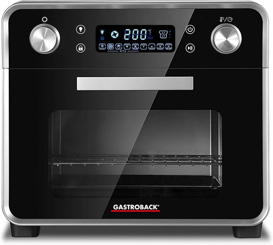 GASTROBACK, Miniovne, 42815 Design Oven Air Fry & Pizza, 1680 Watt, 5 IN 1: Pizzaovn, Sort / sølv, 1680 W, 22 l, 30 cm