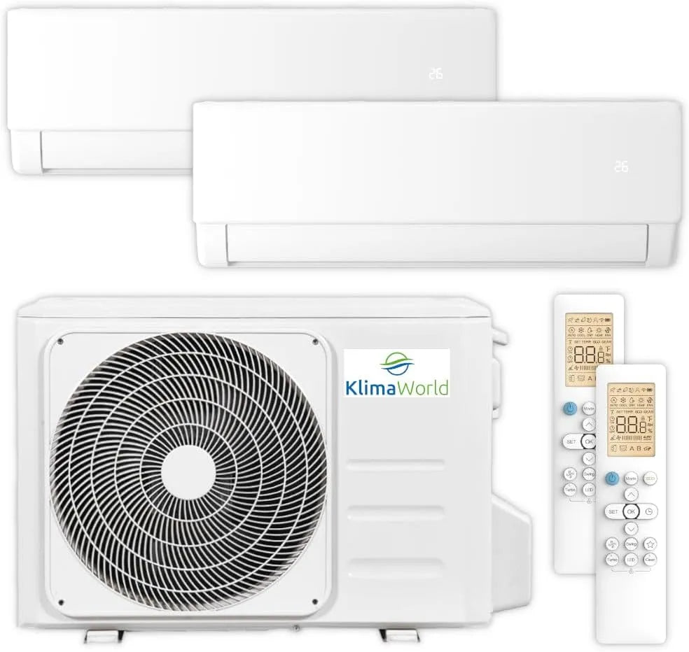 Klimaworld, Split-klimaanlæg, ClimateWorld Multi- split air conditioning sæt, Hvid, 2 v, 2 x 2, 6 kW