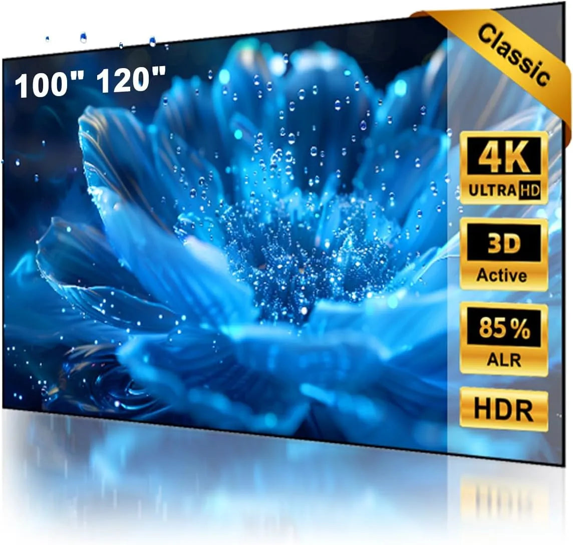 NothingProjector, AnnulleringComment, ALR CLR Beamer Canvas Fast ramme 100 inches, Sort, 100 inch, 4K, 10mm, 2L