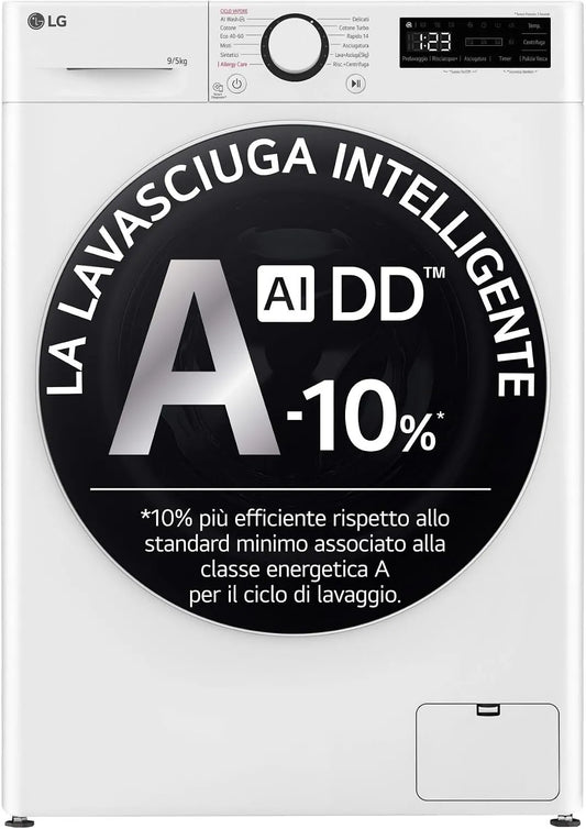 LG, Vaske-tørremaskiner, Lavasciuga libera installazione AI DD, Hvid, 2 kg, 2W
