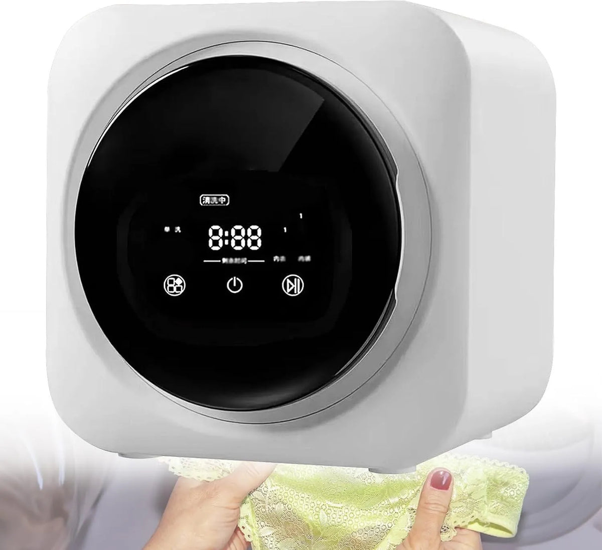 SHAHRYAR, Vaske-tørremaskiner, Wallmonteret vaskemaskine og tørretumbler kombination, afrundede hjørner til, Hvid, 3, 5 l, 36 W, 170 W, 220 V