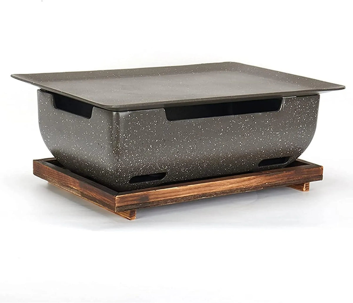 Generisch, Kulbriketter, Koreansk støbejern grill til bordalkohol komfur, ideel til privat og kommerciel, Grå, 25 x 15 cm, 39 x 25 cm