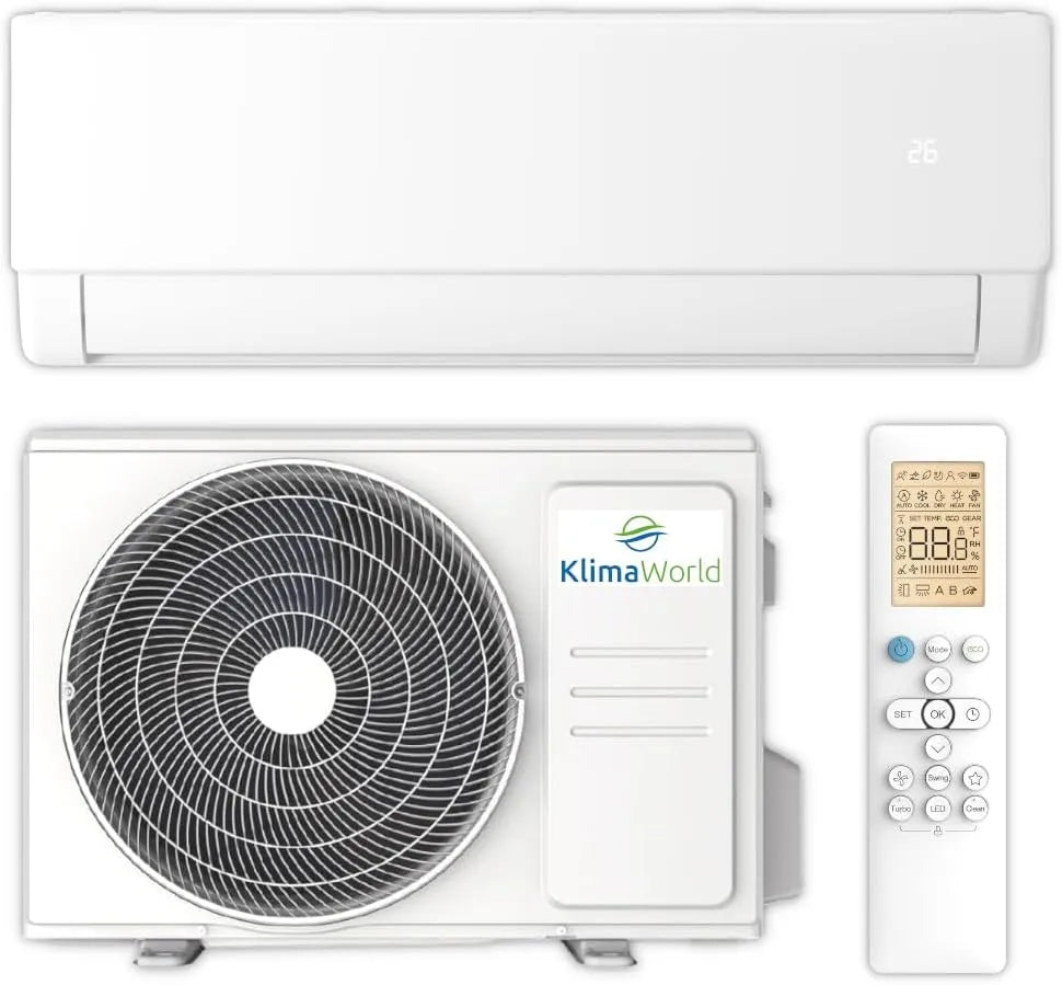 Klimaworld, Split-klimaanlæg, ClimateWorld Split Air Conditioning Complete Set, Hvid, 3, 50 kW, 81 kW, 1080 W, 1010 W
