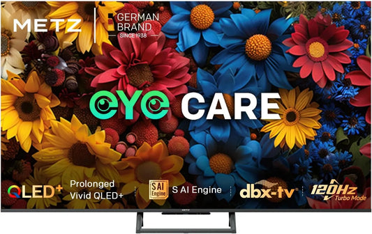 METZ DVB-T 55MQF7500Z, TV'er, /-T2/-C/-S/-S2 QLED TV 55 inches (139 cm) 4K Smart LED-tv Google Tele HDR 10 MEMC, Sort, QLED, 55 inch, 139 cm