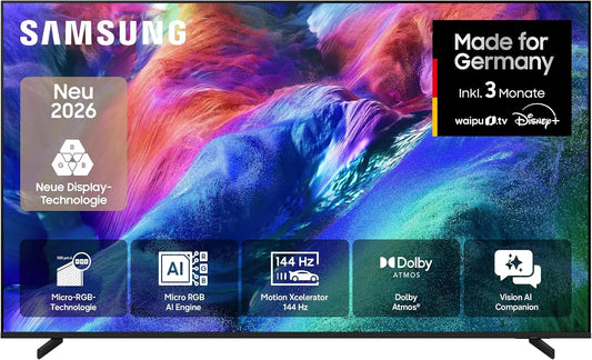 Samsung R85H, Bærbare TV'er, Micro RGB 4K 55 inches (138 cm), UHD TV, Micro RGB HDR + & AI Engine for, Sort, 4K, 55 inch, 138 cm, 144Hz