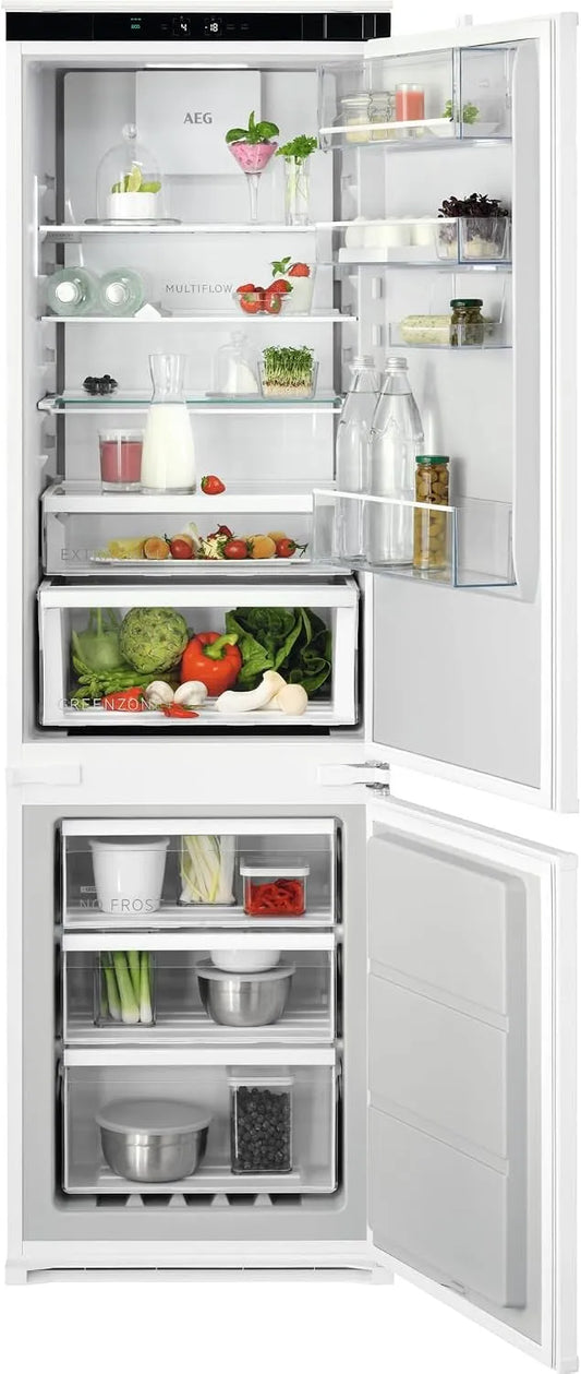 AEG TSC7M181DS, Køle-/fryseskabe, bygget i køleskab / fryser / serie 7000 med GreenZone / 1780 mm / frysebund / 249, Hvid, 1780 mm, 249 L, 24 cm