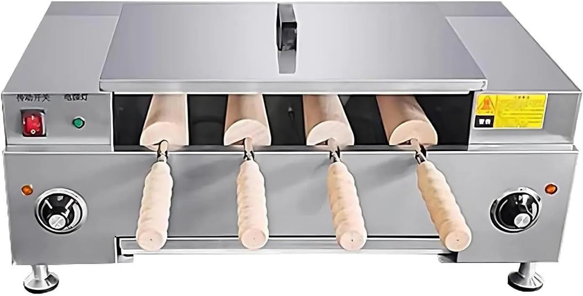 GENERIC 3000-w-kaminofen, Elektriske brødristere, Elektrisk iskold ovn, Komfur med 4 ruller, 3000- w komfur til lækre brød og kage, Sort, 3000 W