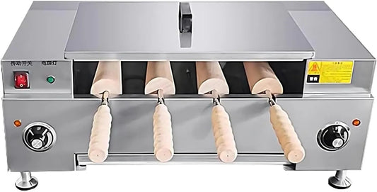 GENERIC 3000-w-kaminofen, Elektriske brødristere, Elektrisk iskold ovn, Komfur med 4 ruller, 3000- w komfur til lækre brød og kage, Sort, 3000 W