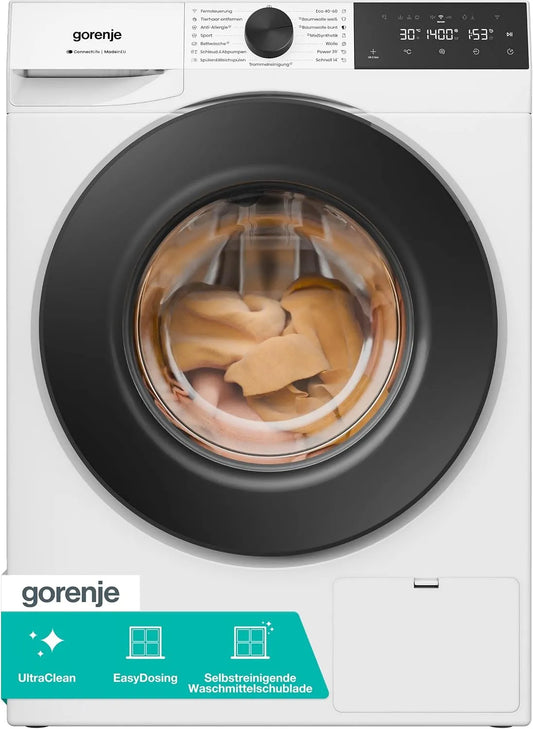 Gorenje W5G484A3P1, Vaskemaskiner, vaskemaskine med dampfunktion / 8 KG / 1400 U- Min / ConnectLife / 15 Programmer, Hvid, 5G, 1 v, 8 KG