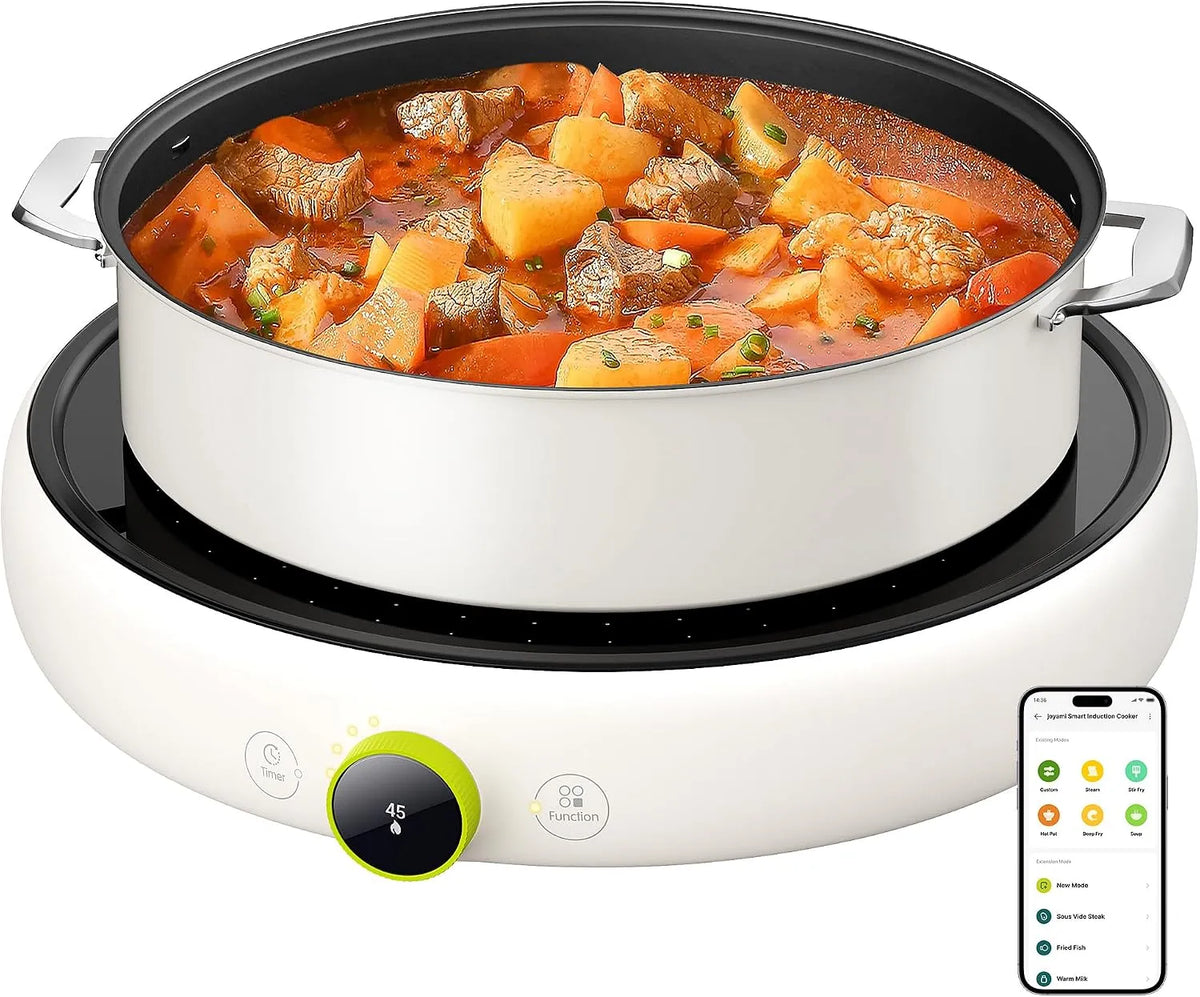 TOKIT, Kogeplader, Induction Hotplate 2100W Portable - Runde Induktion Single Hotplate / Standalone, Sort, 2100W, OLED, 2, 4 G, 12 cm
