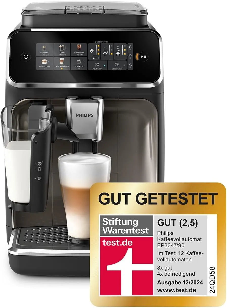PHILIPS EP3347/90 EP3347, Fuldautomatiske kaffemaskiner, 3300 Serie kaffemaskine LatteGo ( / 90), Sort / sølv
