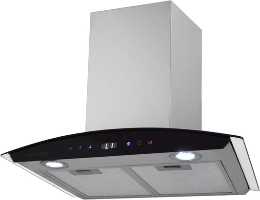 Syntrox Germany, Frithængende emhætter, Syntrox Tyskland rækkevidde hætte 60 cm med touch skærm, moderne madlavning, Sort / sølv, 60 cm