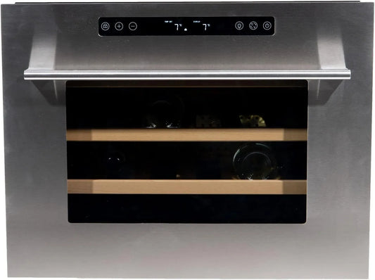 Vinata WK-55A-RVS WK-55A, Vin- og champagnekølere, RVS med rustfrit stål glasdør -24 flasker vin aircondition vin køleskab, glas træ, Sølv