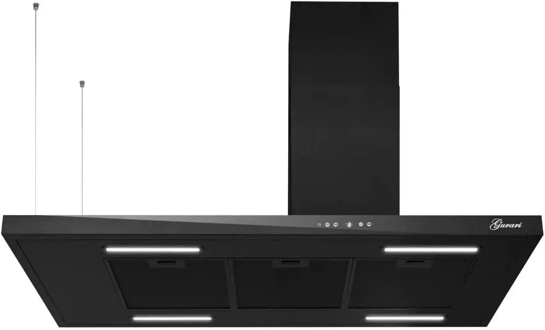 Gurari 793.R 850m3, Frithængende emhætter, GCH Øgenhætte med hætte 116 cm sort / h, Sort, 116 cm, 4 × 3, 283 × 302 mm, 162 W