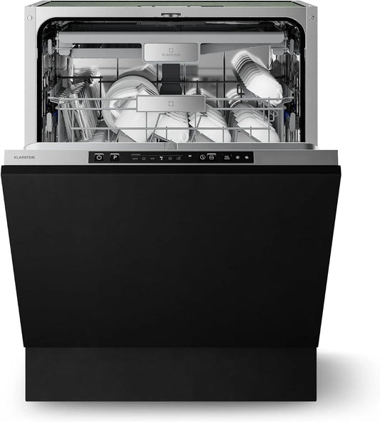 Klarstein, Opvaskemaskiner, 45 cm, Velaire opvaskemaskine 60cm - Fuldt integreret, 14 sæder, 6 programmer, 42 dB, A, Sølv, 60cm, 6 v
