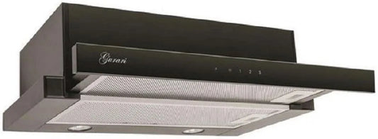 Gurari 1000m3, Underbyggede emhætter, Flad skærm hætte GCH B 117 BL PRIME, monteret område hætte 60 cm, Sort, glas, 60 cm, 596 mm