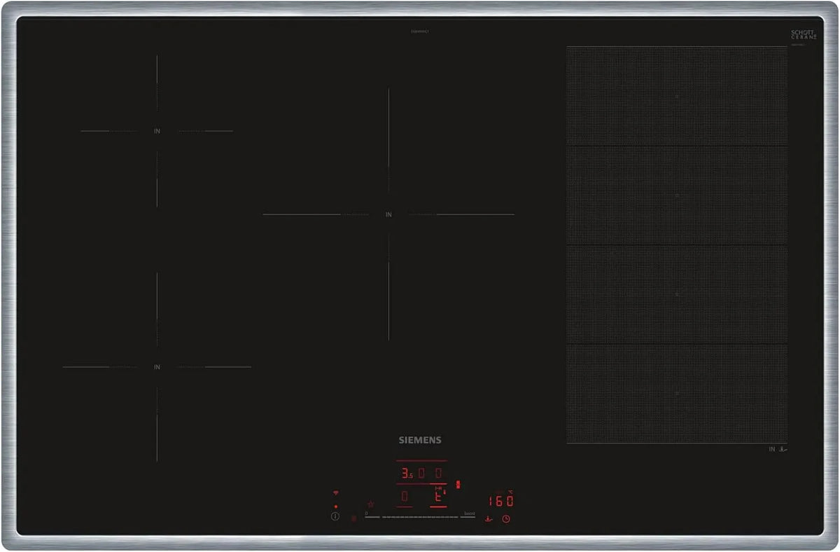 Siemens iQ700 EX845HVC1E, Kogeplader, Smart induktionsbeholder 80 cm varioInduktion, Sort, 80 cm