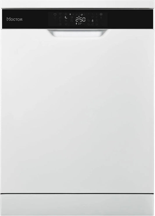 Moctor DW70014AW, Opvaskemaskiner, 60 cm, opvaskemaskine, 14 tailor- made lofter, Smart drift med WI- FI App, Turbo tørring, Hvid, 14 ', 44 dB