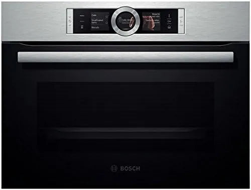 Bosch CSG656RS1, Ovne, ovn bygget i ovn af rustfrit stål med dampkomfur, Sølv, 14 v, 47 l, 3 x 2