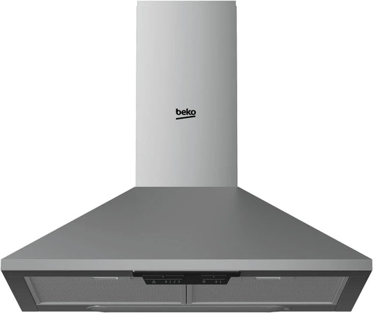Beko HCP61310IH, Væghængte emhætter, ranger hætte væg monteret, skorstenshætte, 3 fantrin, easy@-@ care metalfedt, Sølv, 68 dB, 28w